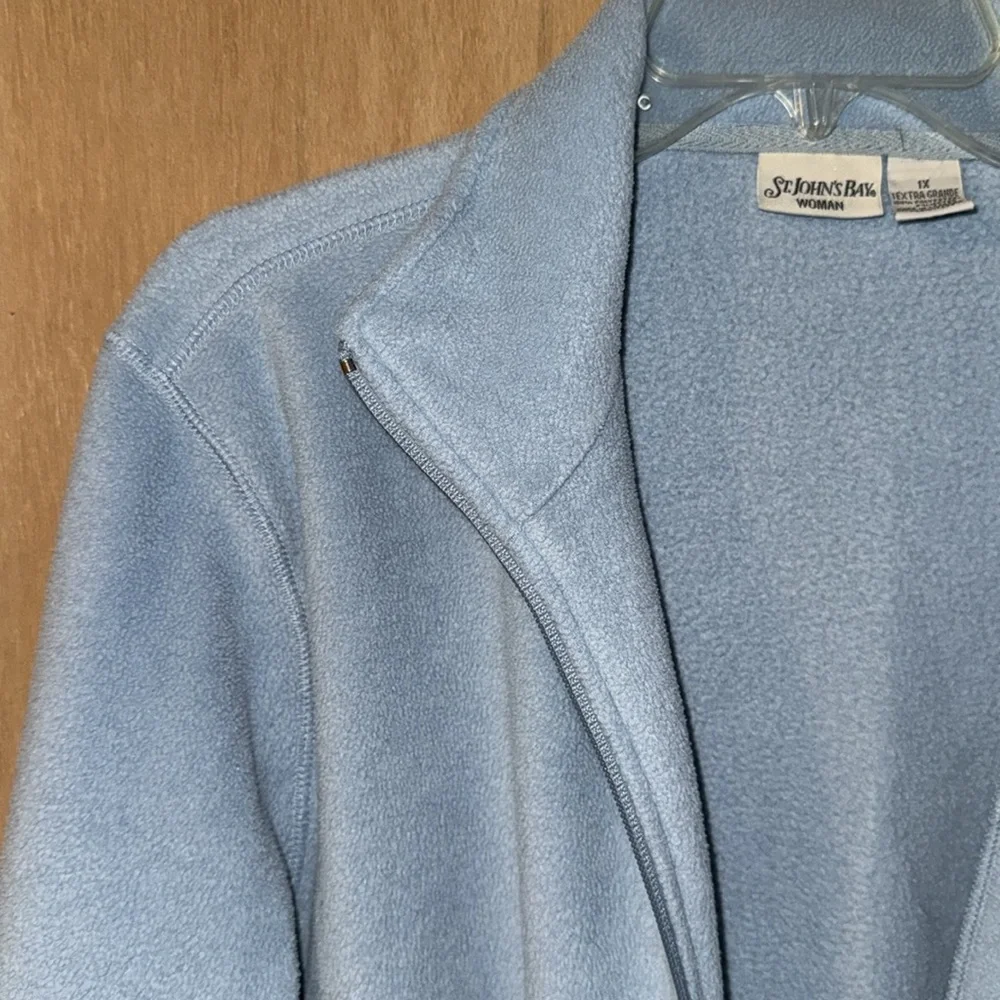 St. John’s Bay Soft Warm Full Zip  Fleece Jacket Pockets 1X Large - Picture 2 of 3